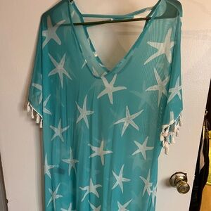 Starfish Print Sheer Cover-Up
